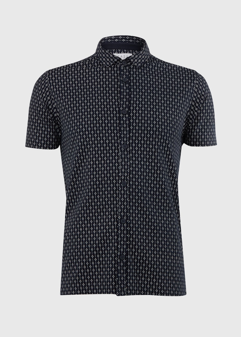 Navy Dot Design Jersey Shirt