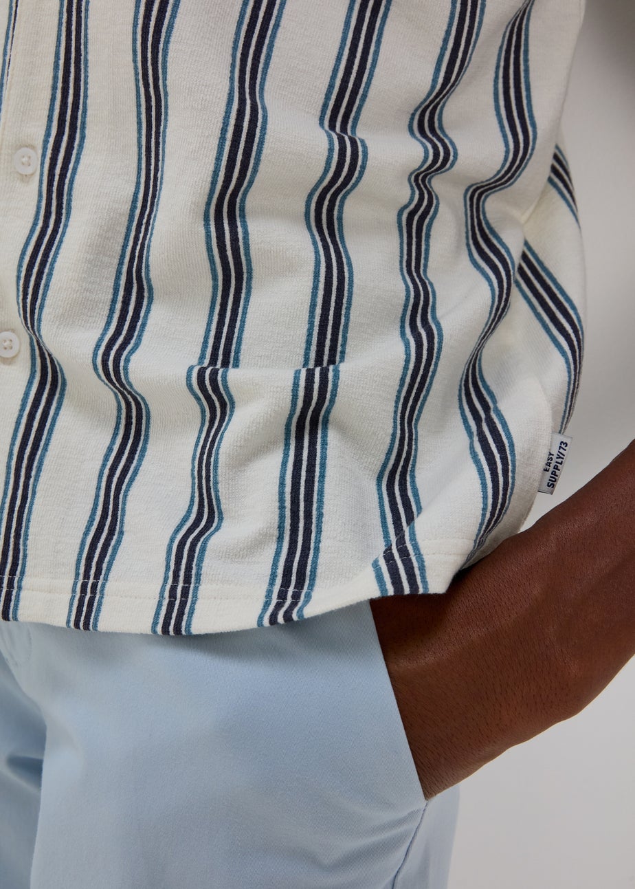 White Stripe Print Jersey Shirt