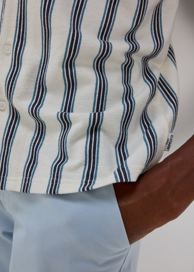 White Stripe Print Jersey Shirt
