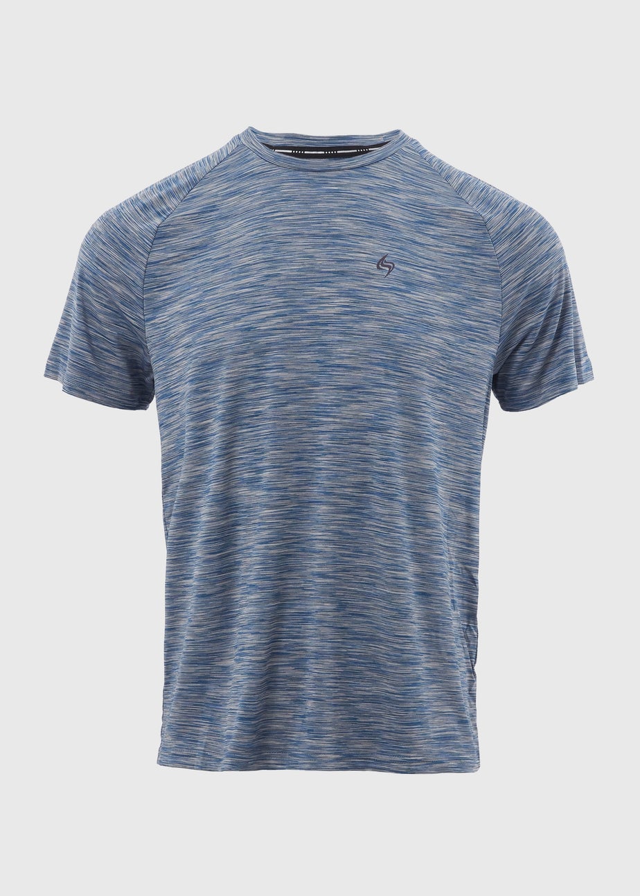 Souluxe Grey Blue Space Dye T-Shirt