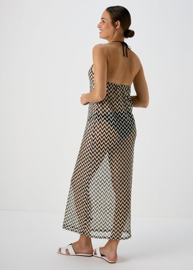 Black Zig Zag Print Dress