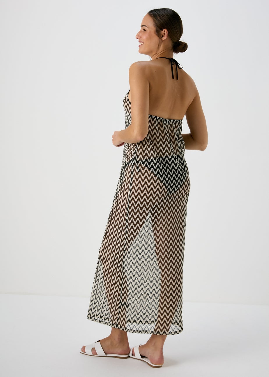 Black Zig Zag Print Dress