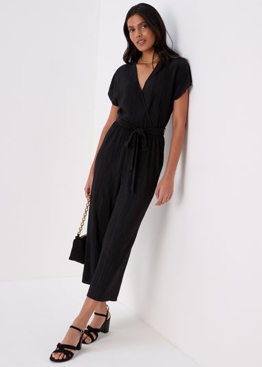 Black Plisse Jumpsuit