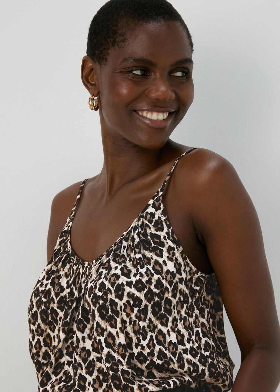 Brown Leopard Print Cami Top