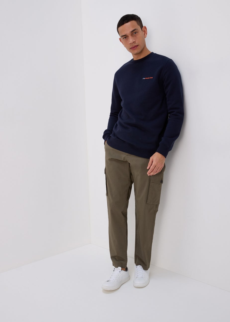 Navy Embroidered Sweatshirt