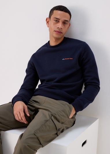 Navy Embroidered Sweatshirt