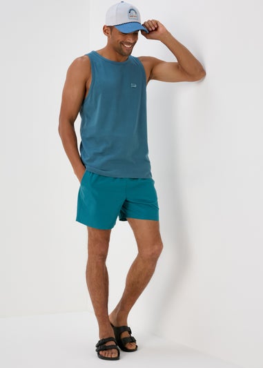 Blue Tapestry Jersey Ringer Vest