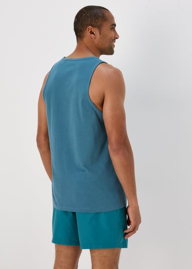 Blue Tapestry Jersey Ringer Vest