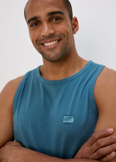 Blue Tapestry Jersey Ringer Vest