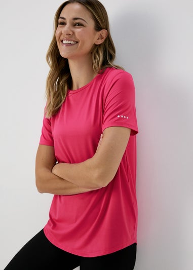 Souluxe Pink Longline Sports T-Shirt