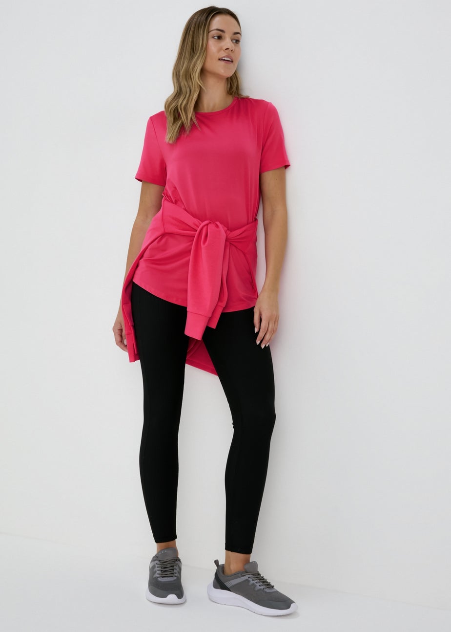 Souluxe Pink Longline Sports T-Shirt