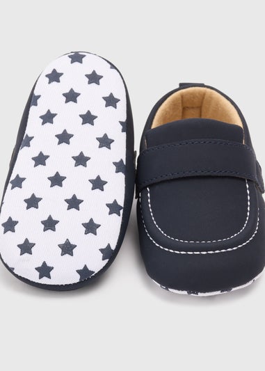 Baby Navy PU Loafers (Newborn-18mths)