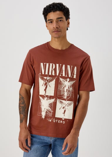 Maroon Nirvana Print T-Shirt