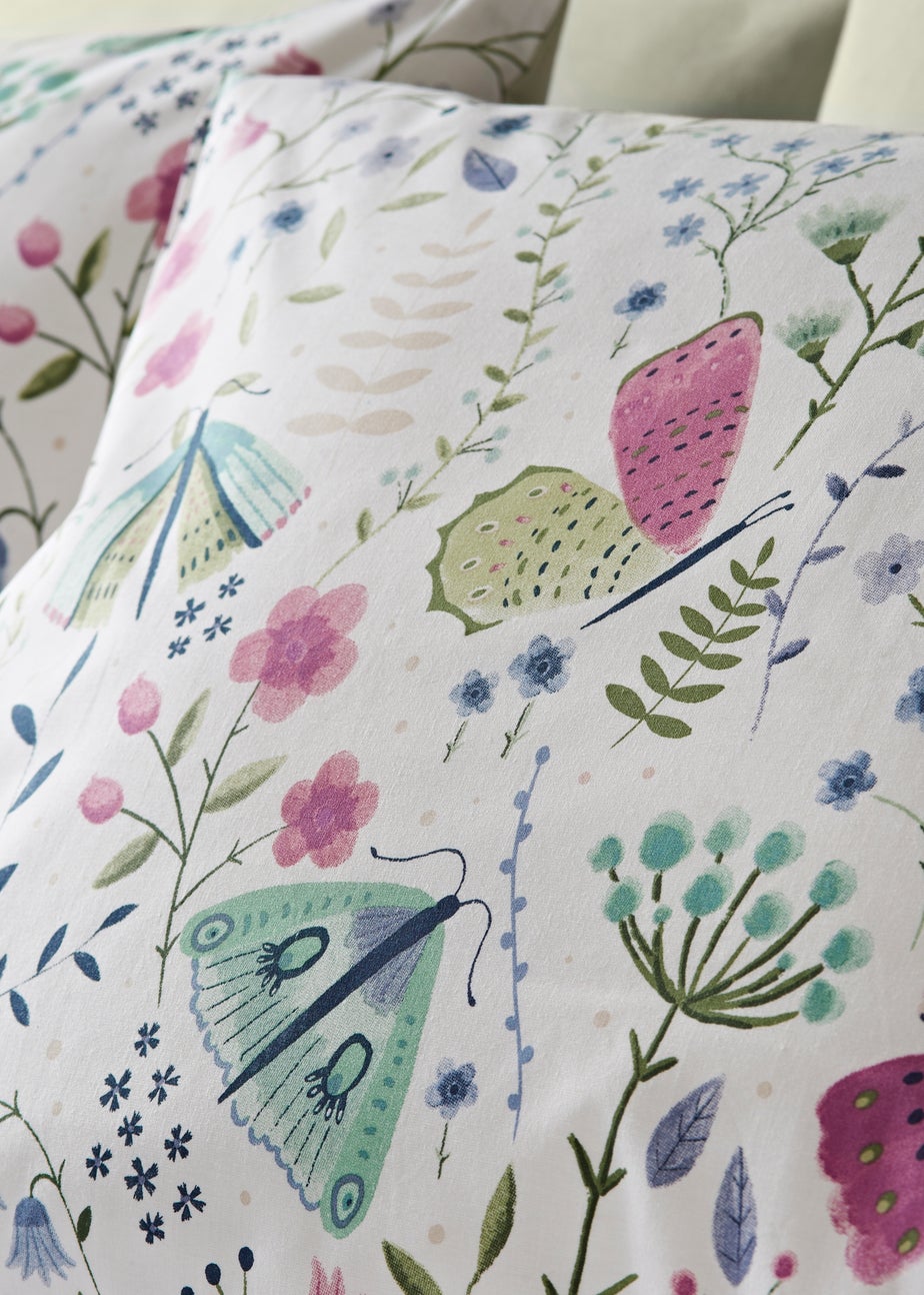 White Butterfly Design Duvet Set