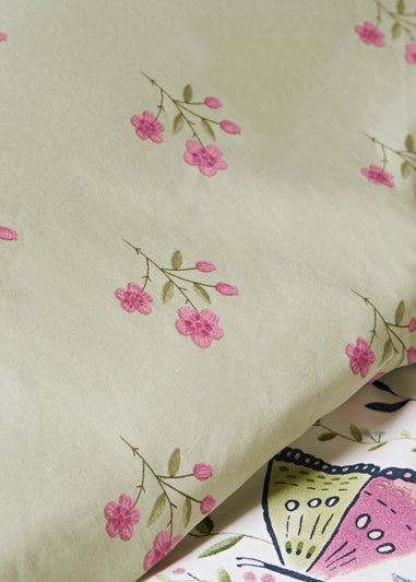 White Butterfly Design Duvet Set