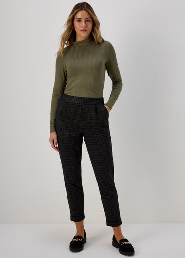 Black Textured Trousers
