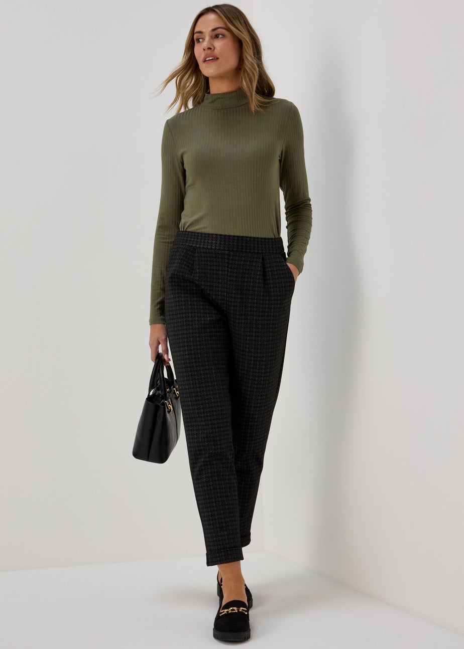 Black Textured Trousers