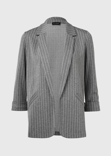 Et Vous Grey Pinstripe Ponte Blazer