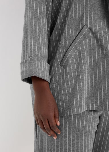 Et Vous Grey Pinstripe Ponte Blazer