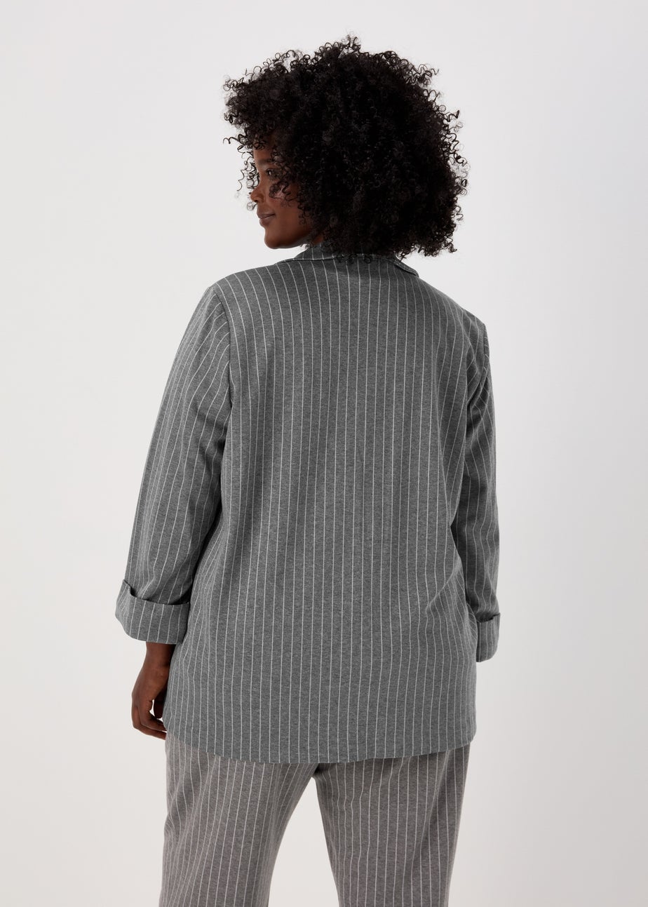 Et Vous Grey Pinstripe Ponte Blazer