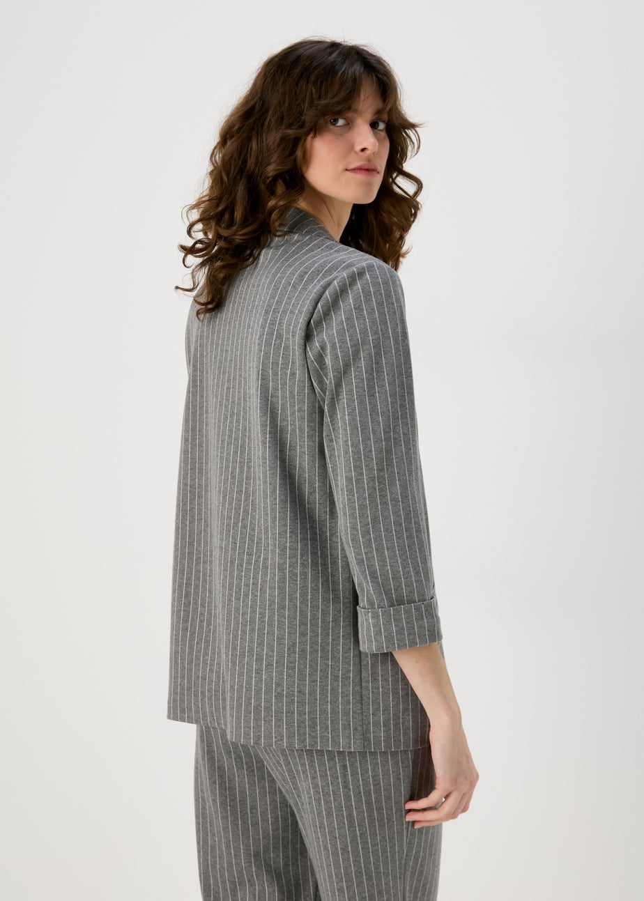 Et Vous Grey Pinstripe Ponte Blazer