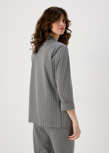 Et Vous Grey Pinstripe Ponte Blazer