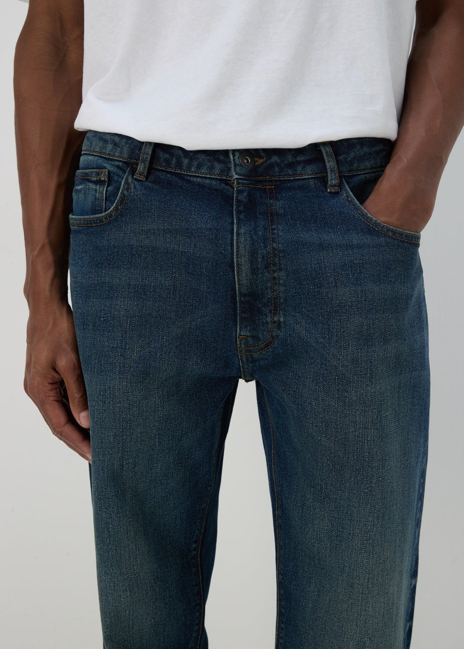 Dark Wash Relaxed Fit Denim Jeans