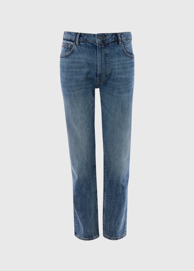 Mid Wash Relaxed Fit Denim Jeans