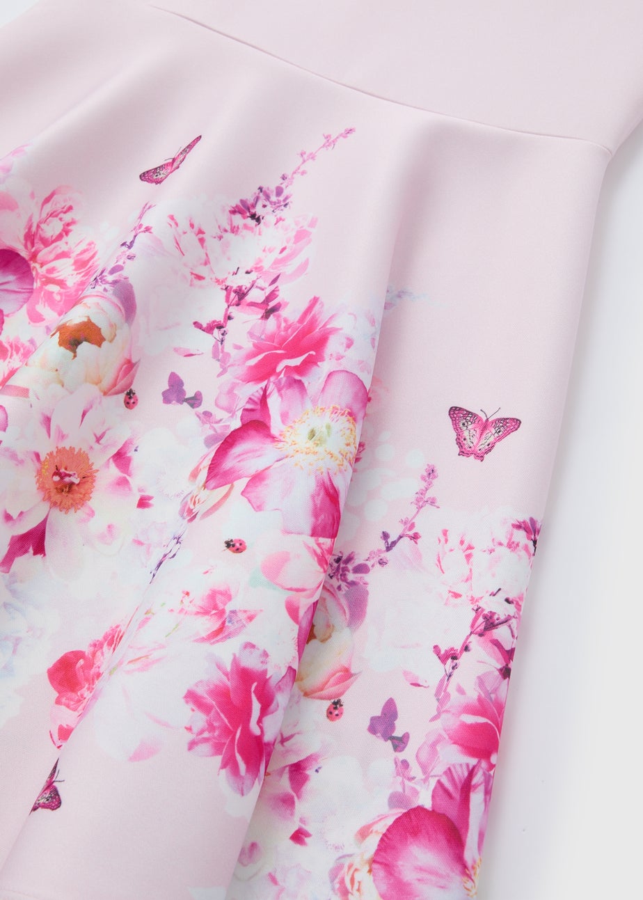 Girls Pink Scuba Halter Neck Dress (7-13yrs)