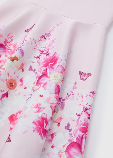 Girls Pink Scuba Halter Neck Dress (7-13yrs)