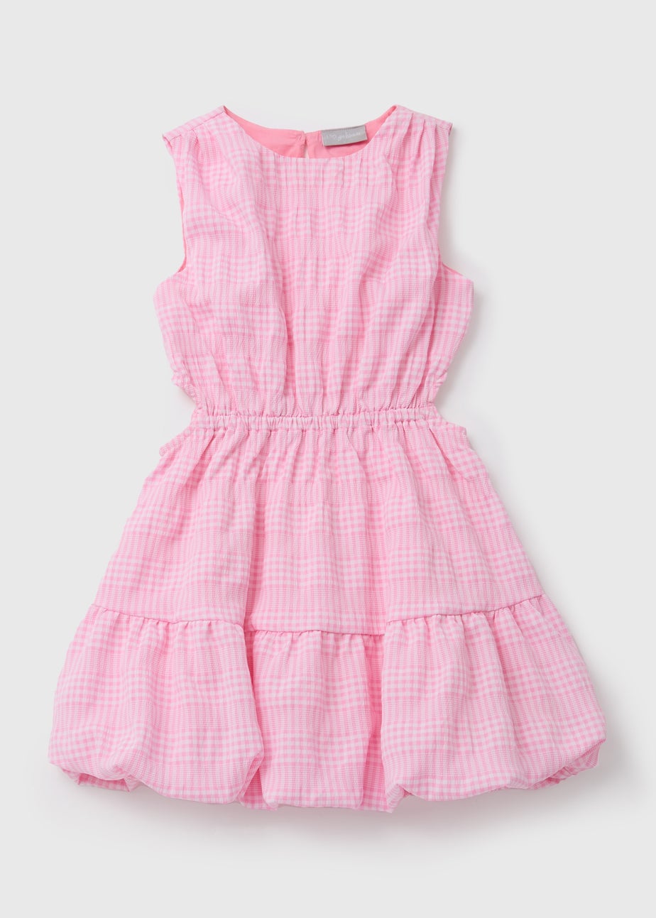 Girls Pink Gingham Dress (7-13yrs)