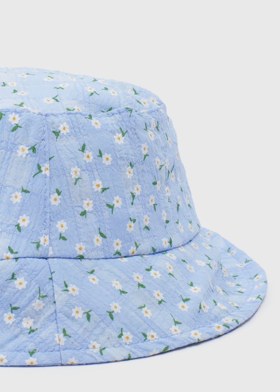 Baby Blue Daisy Print Bucket Hat (Newborn-24mths)