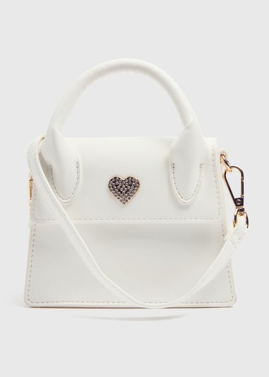 Girls White Crossbody Mini Occasion Bag