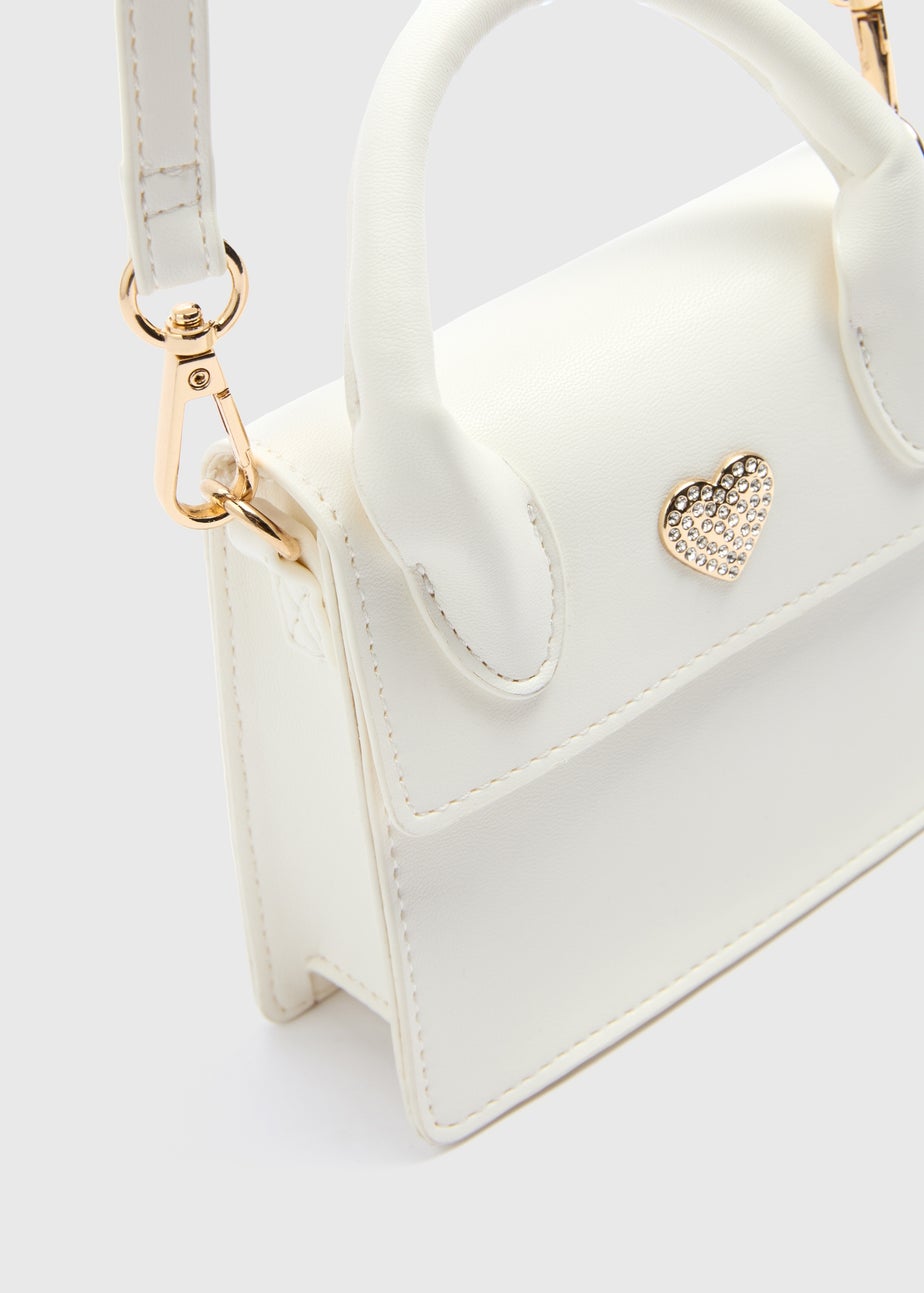 Girls White Crossbody Mini Occasion Bag