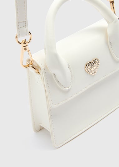 Girls White Crossbody Mini Occasion Bag