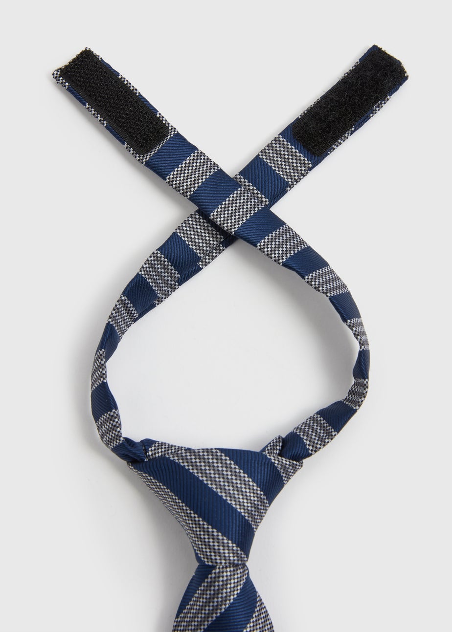 Boys Navy Stripe Strap-Fastening Tie (3-6yrs)