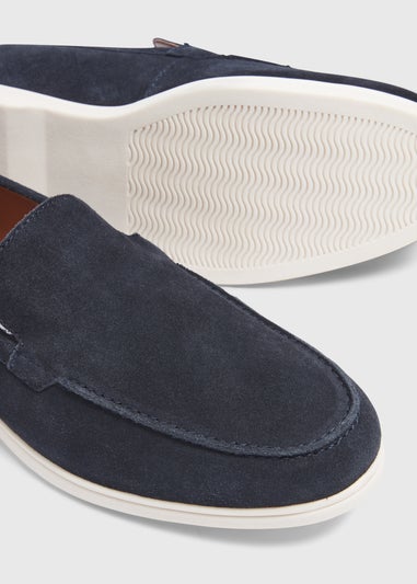 Navy Suede Loafers