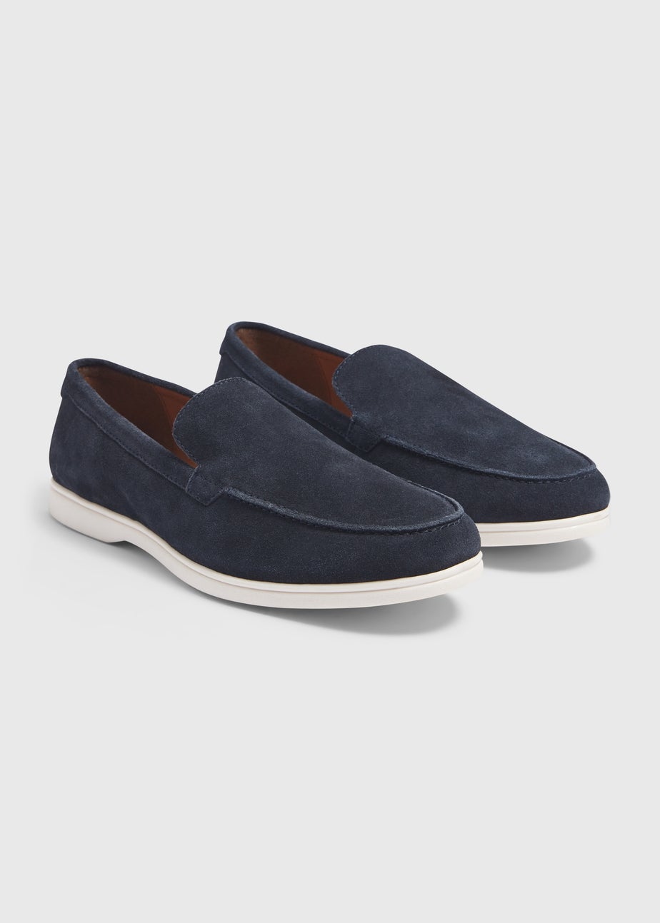 Navy Suede Loafers