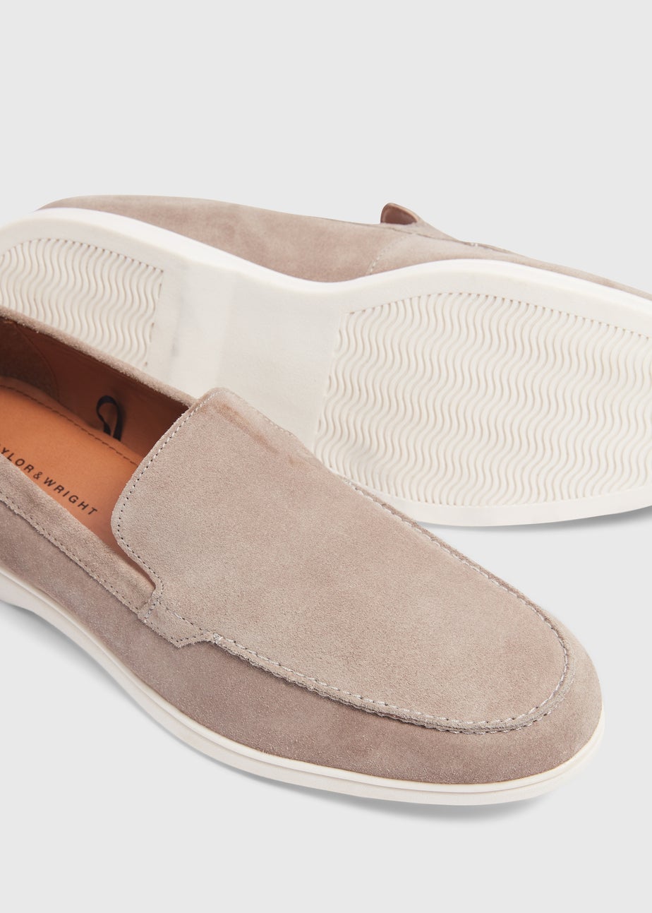 Grey Suede Loafers