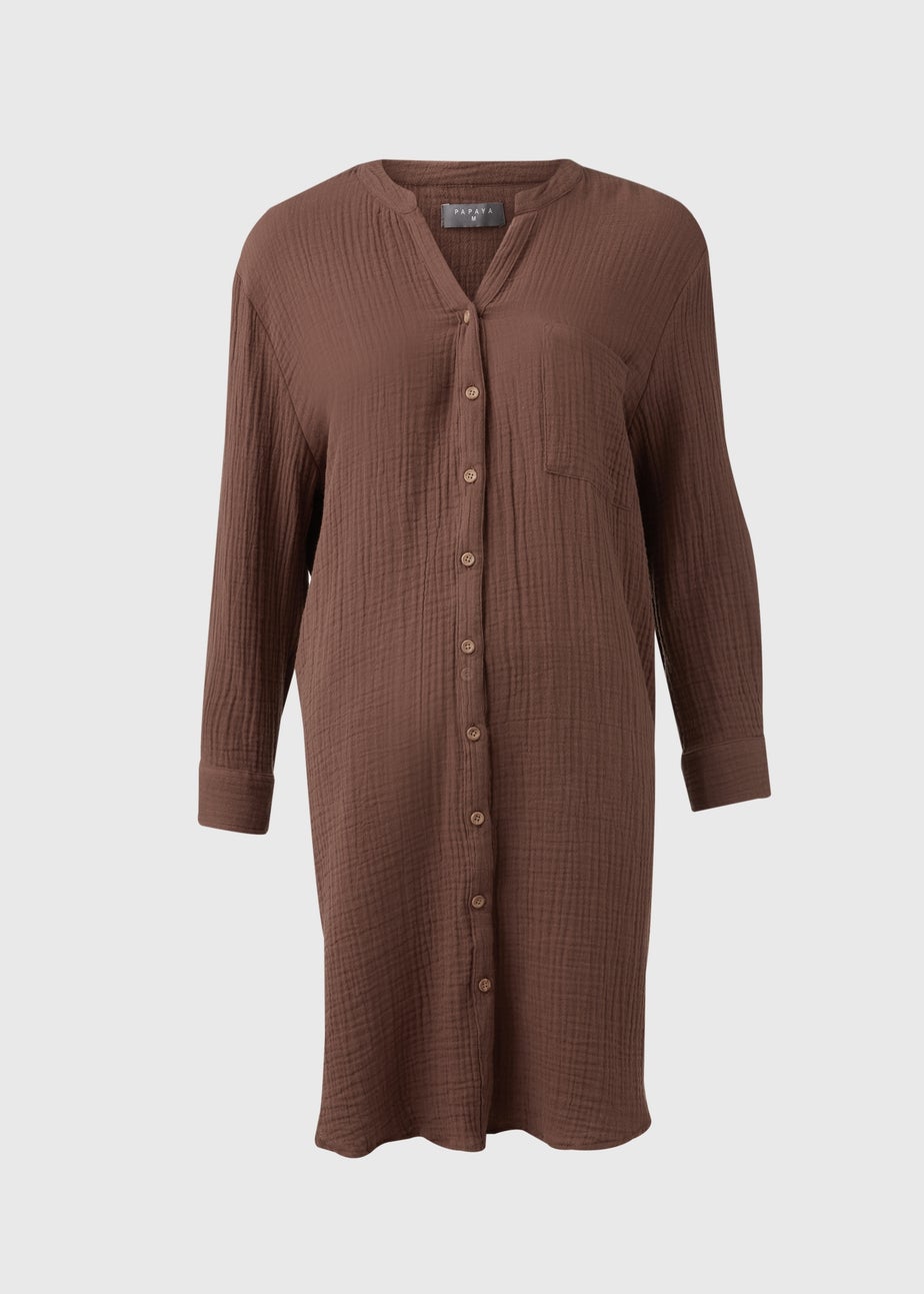 Mocha Double Cloth Shirt