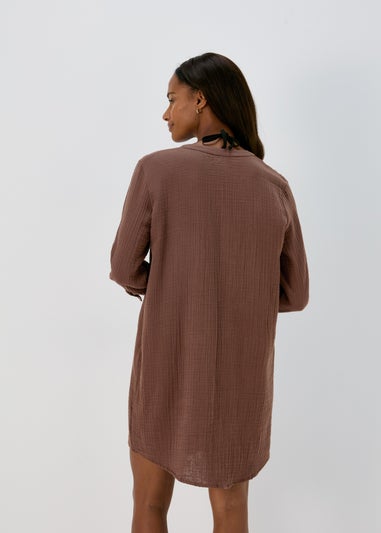 Mocha Double Cloth Shirt