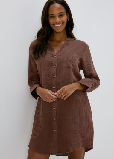 Mocha Double Cloth Shirt