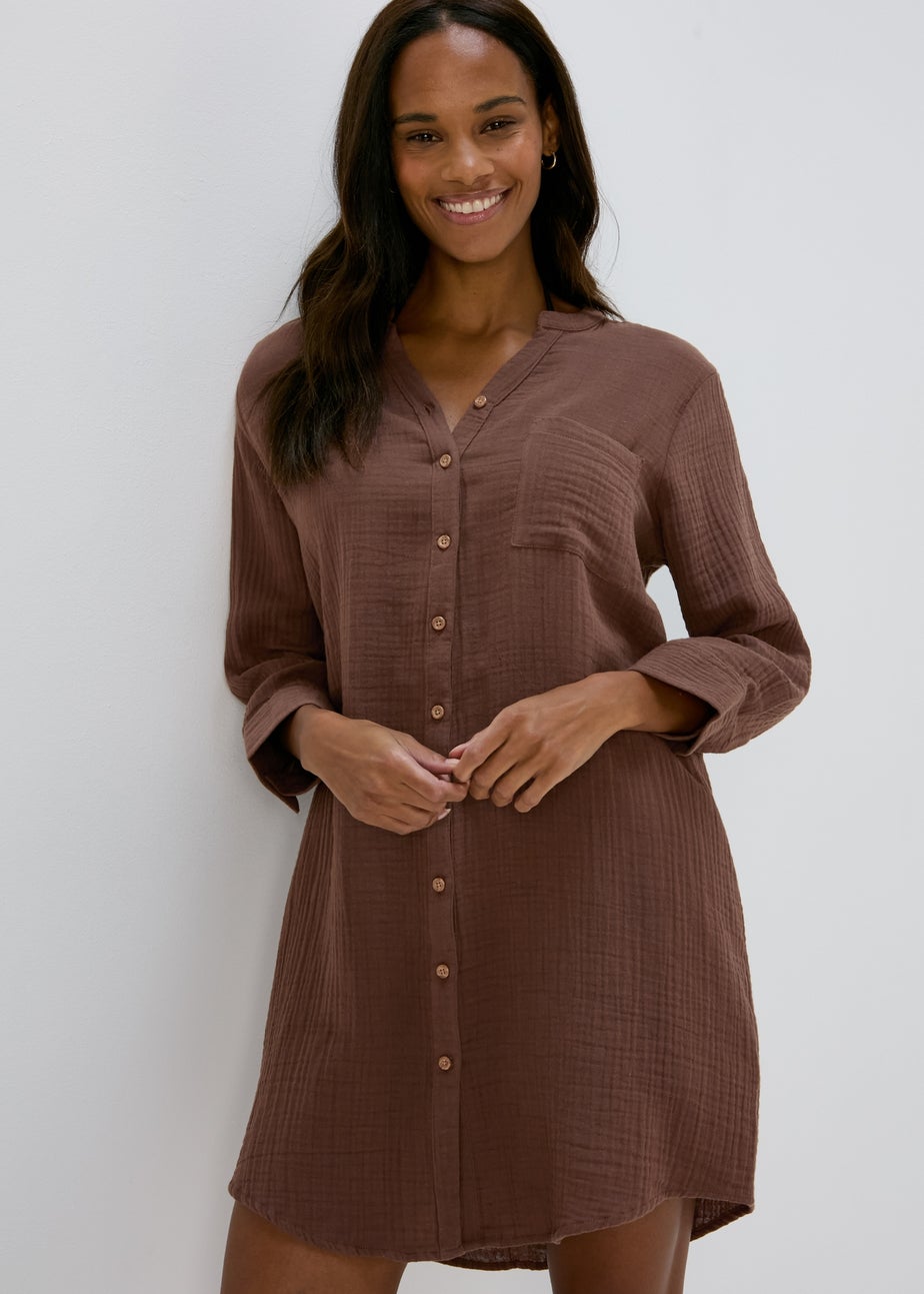 Mocha Double Cloth Shirt