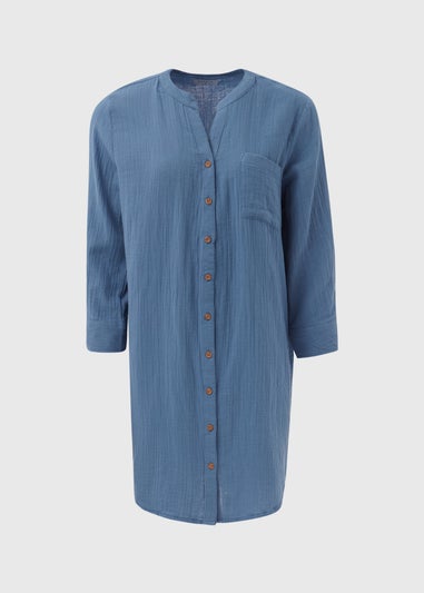 Blue Double Cloth Denim Shirt