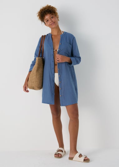 Blue Double Cloth Denim Shirt