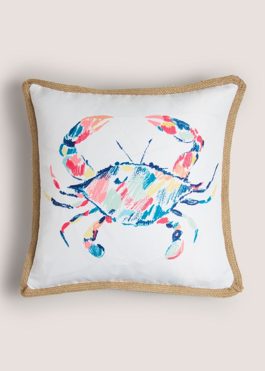 Outdoor Multicolour Crab Print Cushion (43cm x 43cm)