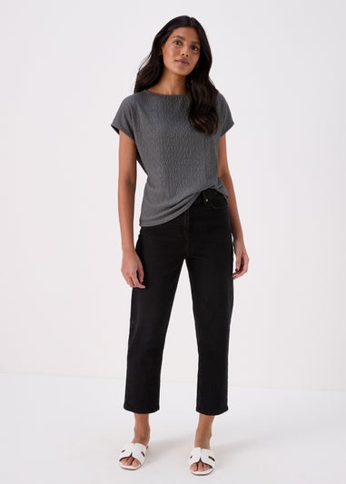 Charcoal Textured Co Ord Top