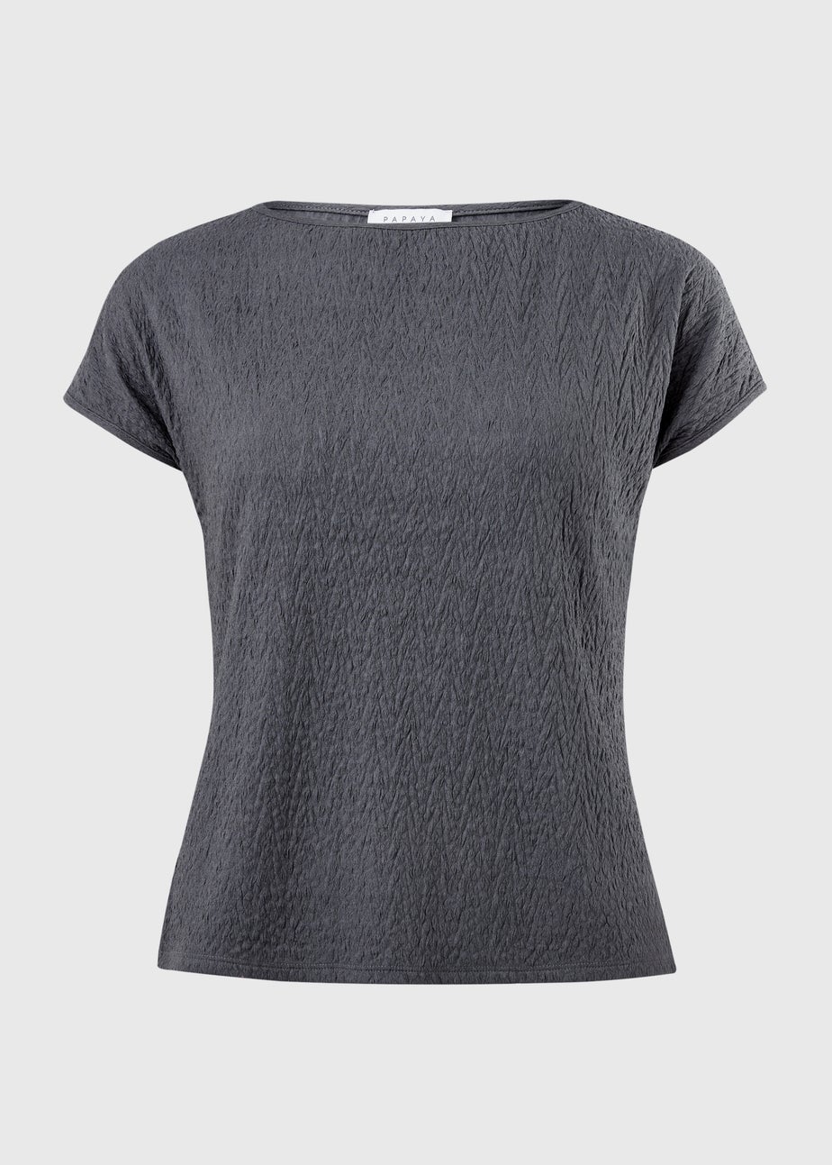 Charcoal Textured Co Ord Top