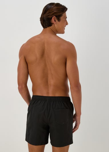 Black Embroidered Swim Shorts