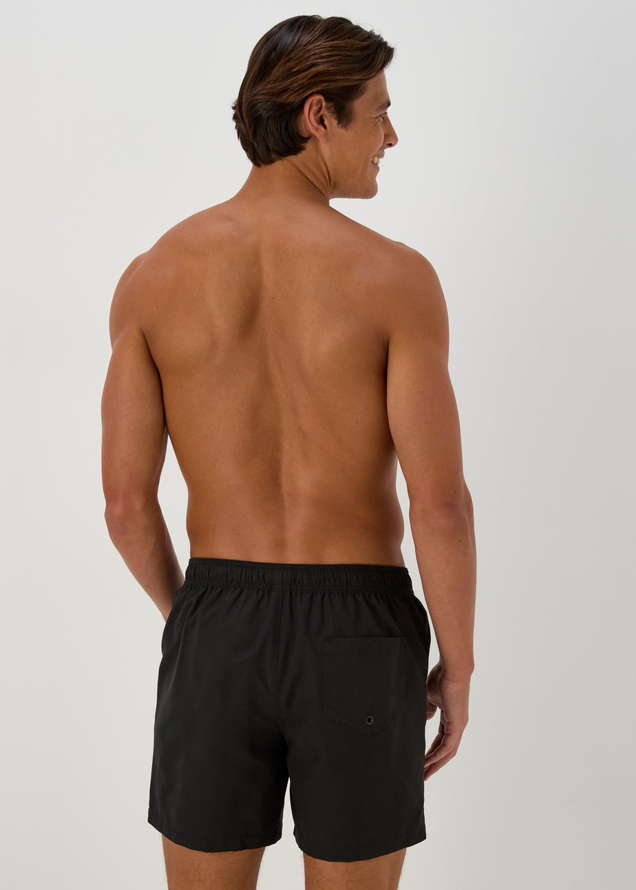 Black Embroidered Swim Shorts